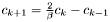 $ c_{k+1} = \frac{2}{\beta}c_k-c_{k-1}$